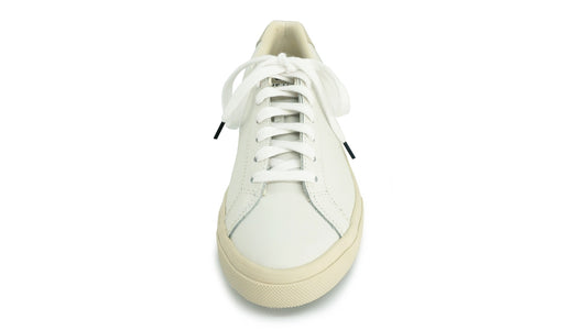 Lacets sneakers coton bio certifié blanc et noir cobalt - Made in France - Unisexe - Face - Petit-détail.com