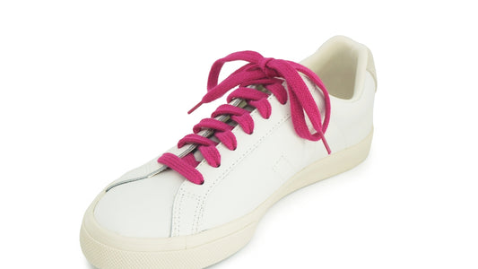 Lacets sneakers coton bio certifié magenta intense - Made in France - Unisexe - Face - Petit-détail.com