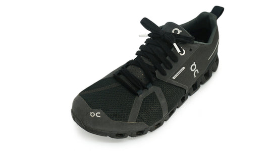 Lacets sneakers coton bio certifié noir éclipse et blanc - Made in France - Unisexe - On - Face - Petit-détail.com