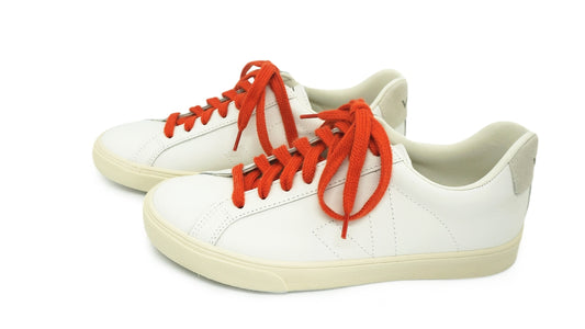 Lacets sneakers coton bio certifié terracotta - Made in France - Unisexe Paire - Face - Petit-détail.com