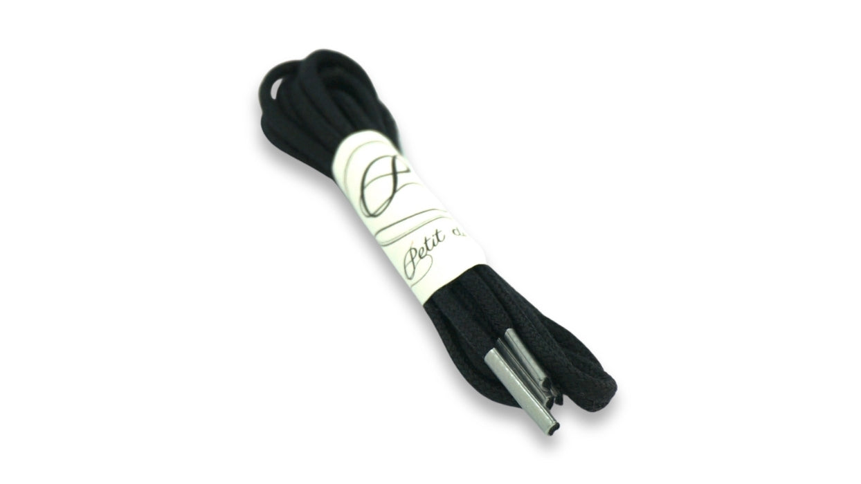 Lacets coton ciré - Noir & Argent - Made in France - Packaging
- Unisexe - Paire - Petit-détail.com