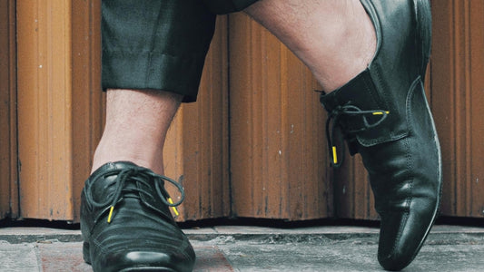 Lacets coton ciré - Noir & Jaune - Made in France - En Situation - Unisexe - Paire - Petit-détail.com