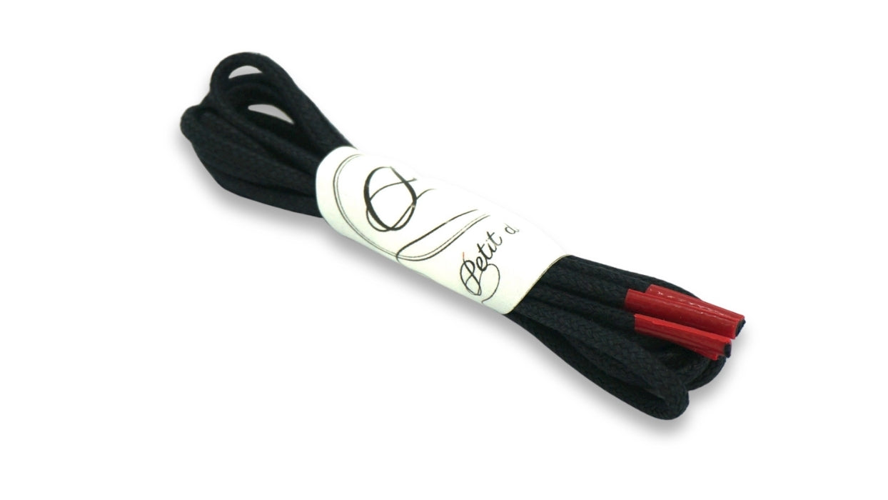 Lacets coton ciré - Noir & Rouge - Made in France - Packaging
- Unisexe - Paire - Petit-détail.com