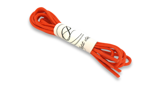 Lacets coton ciré - Uni - Orange - Made in France - Packaging
- Unisexe - Paire - Petit-détail.com