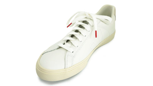 Lacets sneakers coton blanc et rouge - Made in France - Unisexe - Face - Petit-détail.com