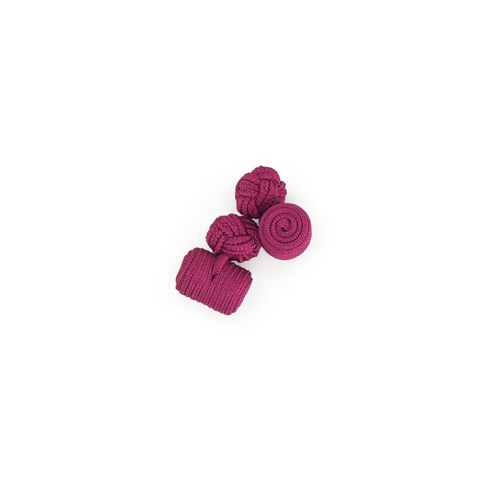 Boutons de manchette rose fuchsia - Baril - soie artificielle - rayonne - Paire - Dessus - Petit-détail.com