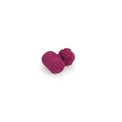 Boutons de manchette rose fuchsia - Baril - soie artificielle - rayonne - Un - Face - Petit-détail.com