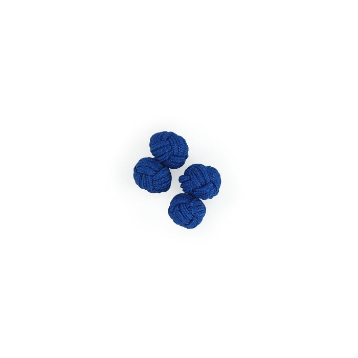 Boutons de manchette bleu électrique - Noeud - soie artificielle - rayonne - Paire - Dessus - Petit-détail.com