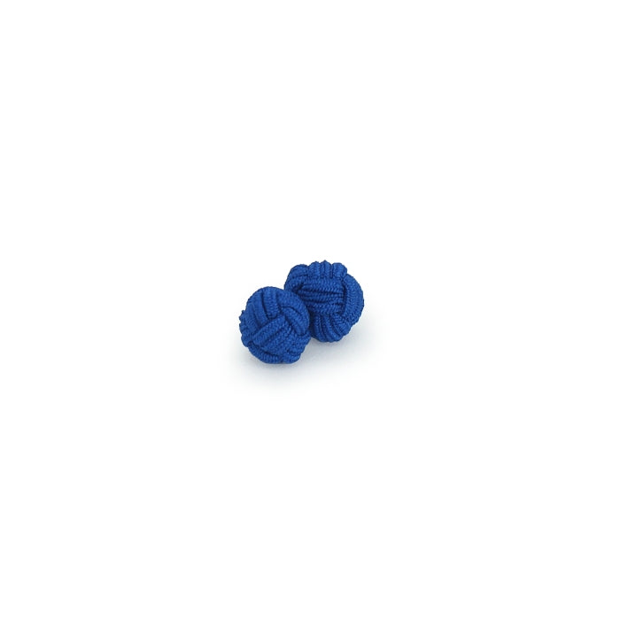 Boutons de manchette bleu électrique - Noeud - soie artificielle - rayonne - Un - Face - Petit-détail.com