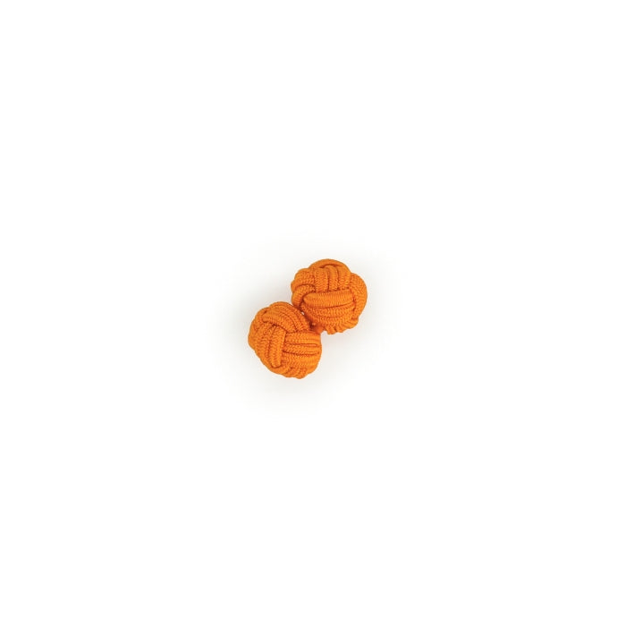 Boutons de manchette orange - Noeud - soie artificielle - rayonne - Un - Face - Petit-détail.com