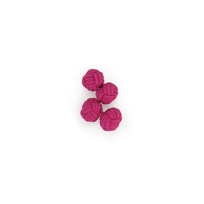 Boutons de manchette rose fuchsia - Noeud - soie artificielle - rayonne - Paire - Dessus - Petit-détail.com