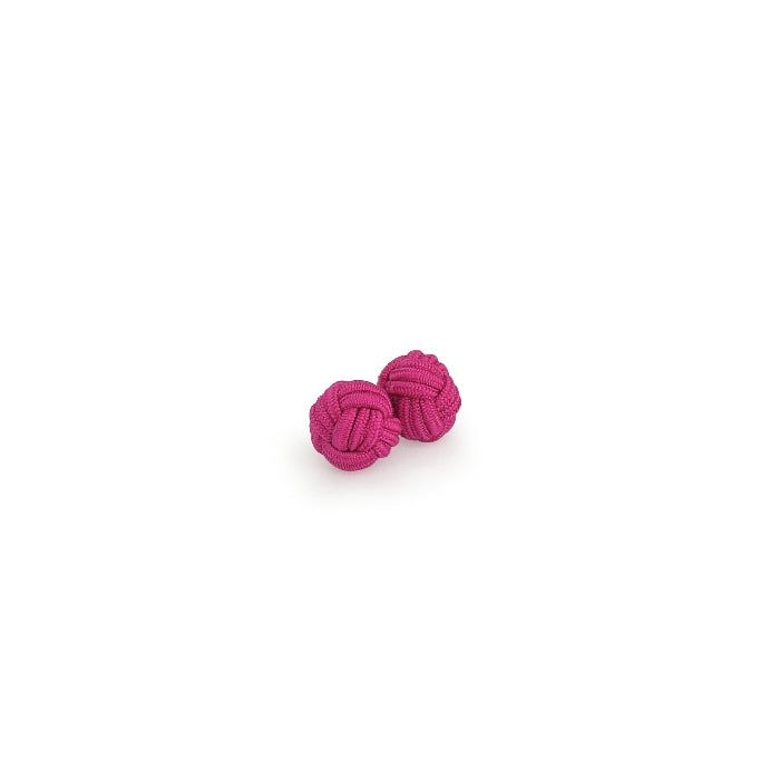 Boutons de manchette rose fuchsia - Noeud - soie artificielle - rayonne - Un - Face - Petit-détail.com