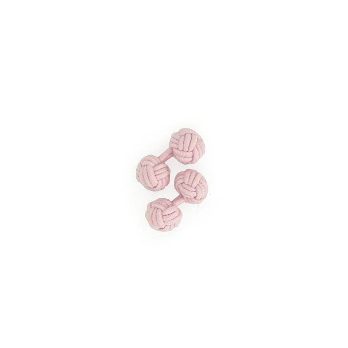 Boutons de manchette rose pâle - Noeud - soie artificielle - rayonne - Paire - Dessus - Petit-détail.com