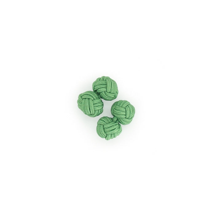 Boutons de manchette forme Noeud Vert - Paire faisant partie d’un ensemble Lacets Made in France et Bouton de Manchette - vue de dessus - Petit-détail.com 