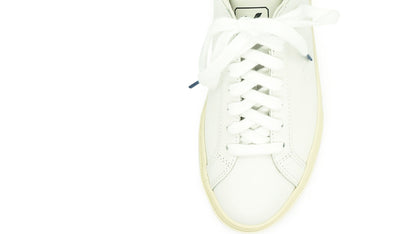 Lacets sneakers coton bio certifié blanc et bleu nuit - Made in France - Unisexe - Dessus - Petit-détail.com