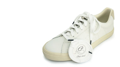 Lacets sneakers coton bio certifié blanc et noir cobalt - Made in France - Unisexe Pack - Face - Petit-détail.com