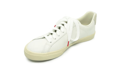 Lacets sneakers coton bio certifié blanc et rouge framboise - Made in France - Unisexe - Face - Petit-détail.com
