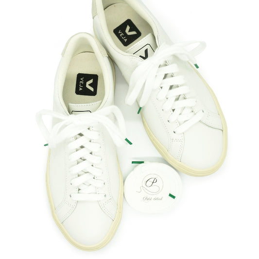 Lacets sneakers coton bio certifié blanc et vert cactus - Made in France - Unisexe Paire Pack - Dessus - Petit-détail.com