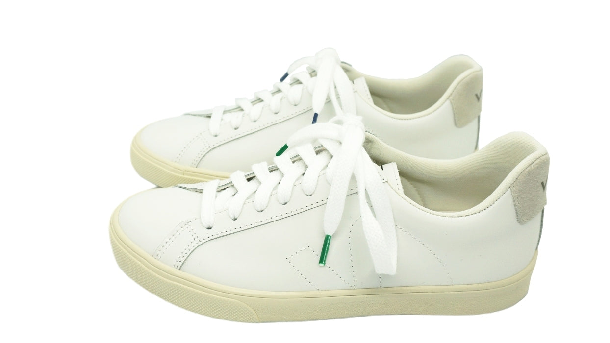 Lacets sneakers coton bio certifié - blanc et bleu nuit - blanc et vert cactus - Made in France - Unisexe Paire - Face - Petit-détail.com