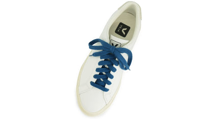 Lacets sneakers coton bio certifié bleu profond - Made in France - Unisexe - Dessus - Petit-détail.com