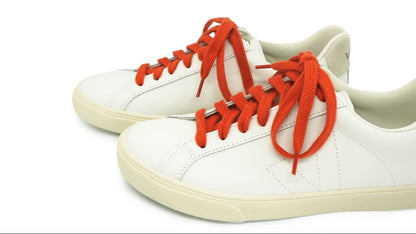 Lacets sneakers coton bio certifié - terracotta - Made in France - Unisexe Paire - Face - Petit-détail.com