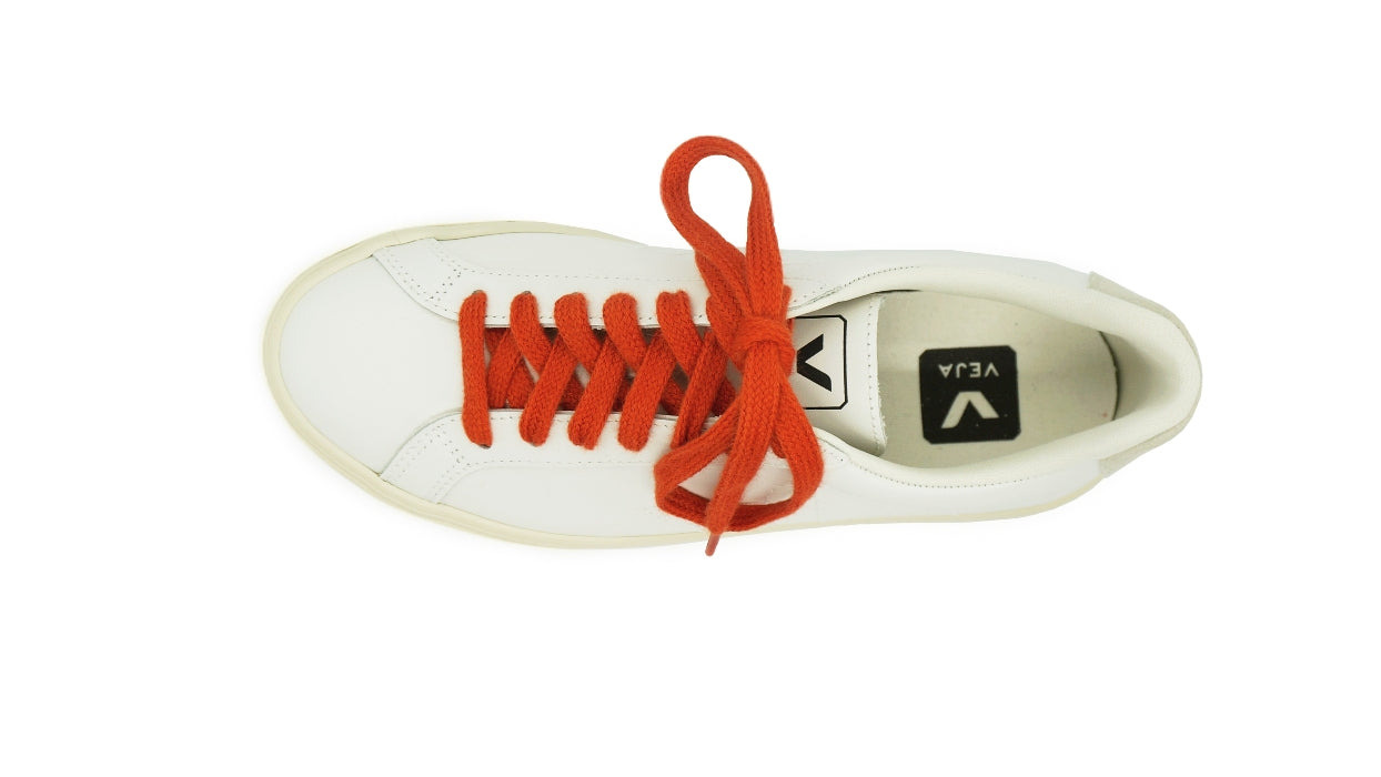 Lacets sneakers coton bio certifié terracotta - Made in France - Unisexe - Face - Petit-détail.com