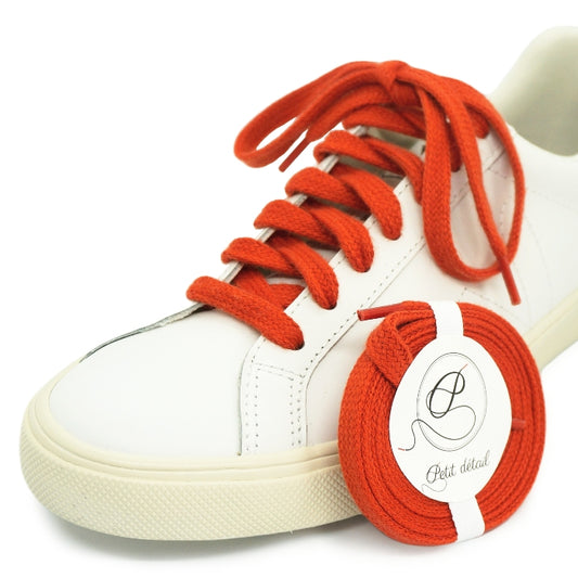 Lacets sneakers coton bio certifié terracotta - Made in France - Unisexe Pack - Face - Petit-détail.com