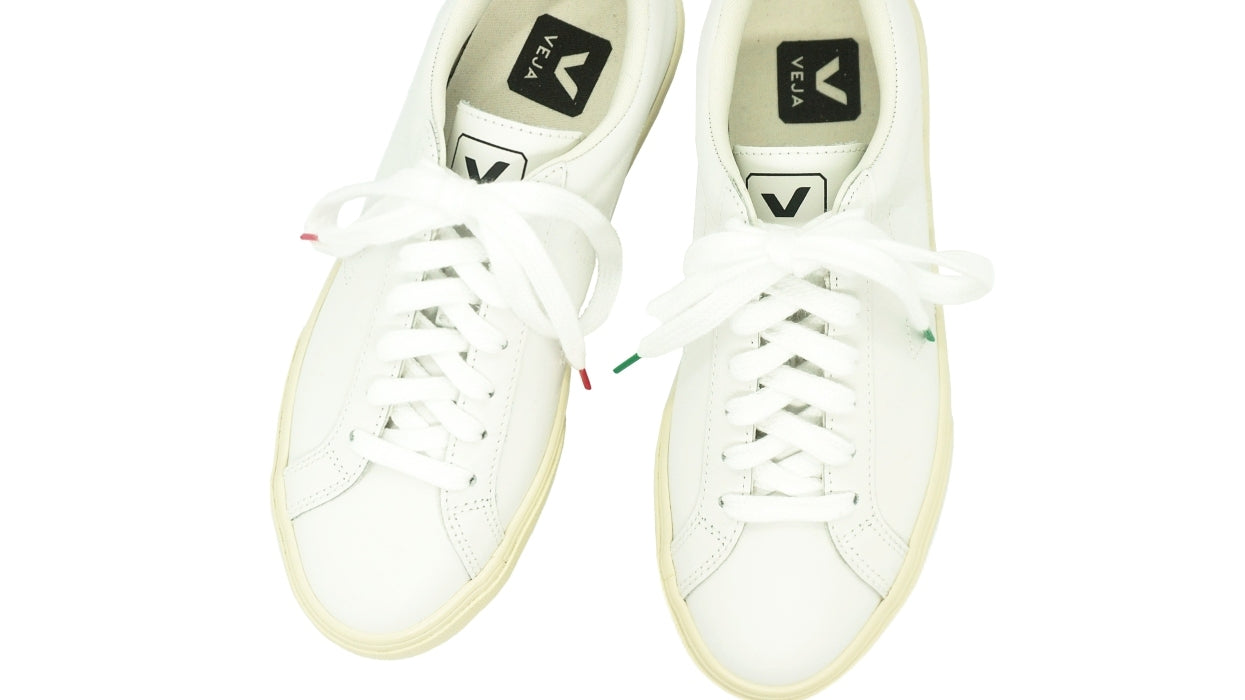 Lacets sneakers coton bio certifié - blanc et rouge framboise - blanc et vert cactus - Made in France - Unisexe Paire - Dessus - Petit-détail.com