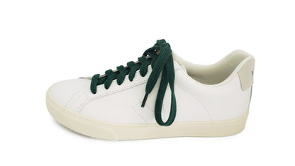 Lacets sneakers coton bio certifié vert intense - Made in France - Unisexe - Face - Petit-détail.com