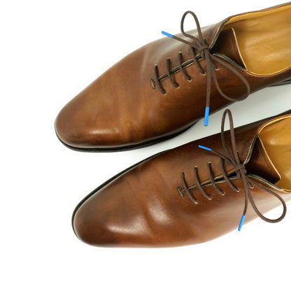 Brown Blue waxed laces l Made in France l