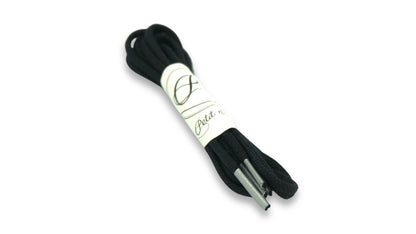 Lacets coton ciré - Noir & Argent - Made in France - Packaging
 - Unisexe - Paire - Petit-détail.com