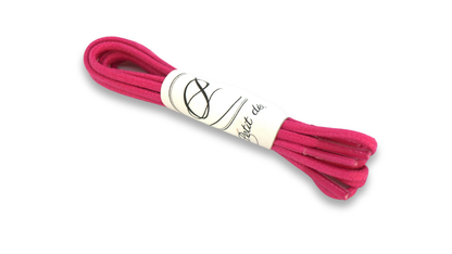 Lacets coton ciré - Uni - Rose Fuchsia - Made in France - Packaging
 - Unisexe - Paire - Petit-détail.com