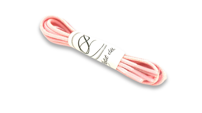 Lacets coton ciré - Uni - Rose Pale - Made in France - Packaging
 - Unisexe - Paire - Petit-détail.com
