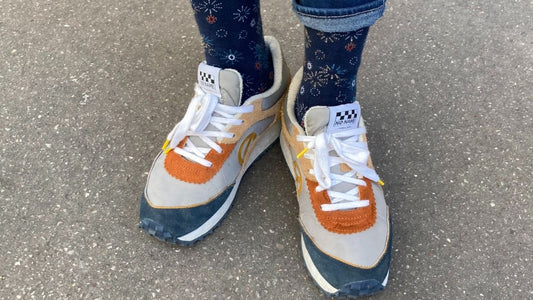 Lacets sneakers coton blanc et jaune - Made in France - En Situation - Unisexe - Paire - Petit-détail.com