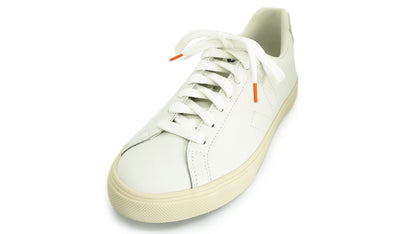 Lacets sneakers coton blanc et orange - Made in France - Unisexe - Face - Petit-détail.com