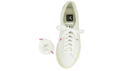 Lacets sneakers coton blanc et rose fuchsia - Made in France - Unisexe Pack - Dessus - Petit-détail.com
