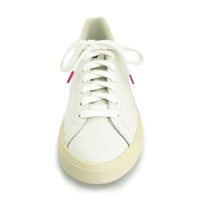 Lacets sneakers coton blanc et rose fuchsia - Made in France - Unisexe - Face - Petit-détail.com