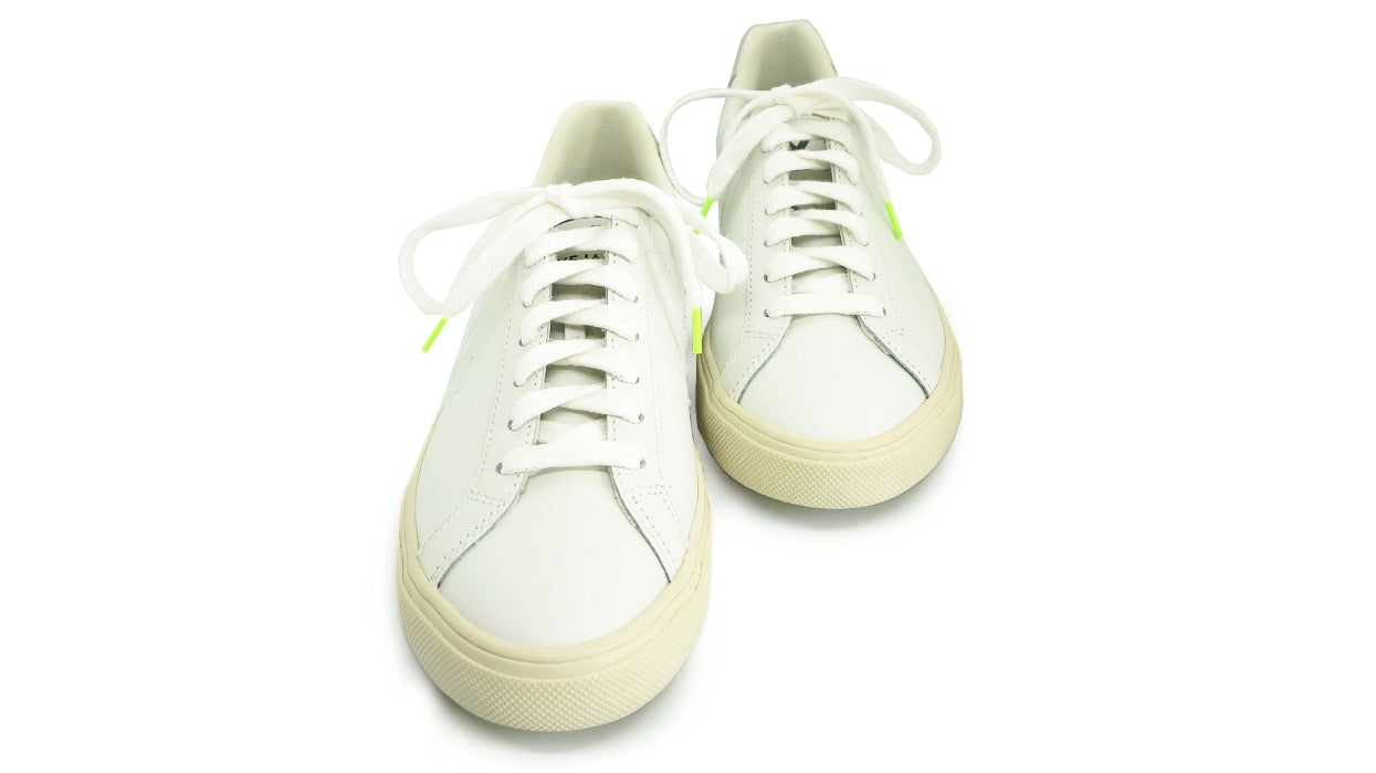 Lacets sneakers coton blanc et vert et blanc et vert - Made in France - Unisexe Paire - Face - Petit-détail.com