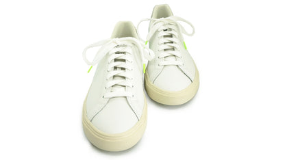 Lacets sneakers coton blanc et vert et blanc et vert - Made in France - Unisexe Paire - Face - Petit-détail.com